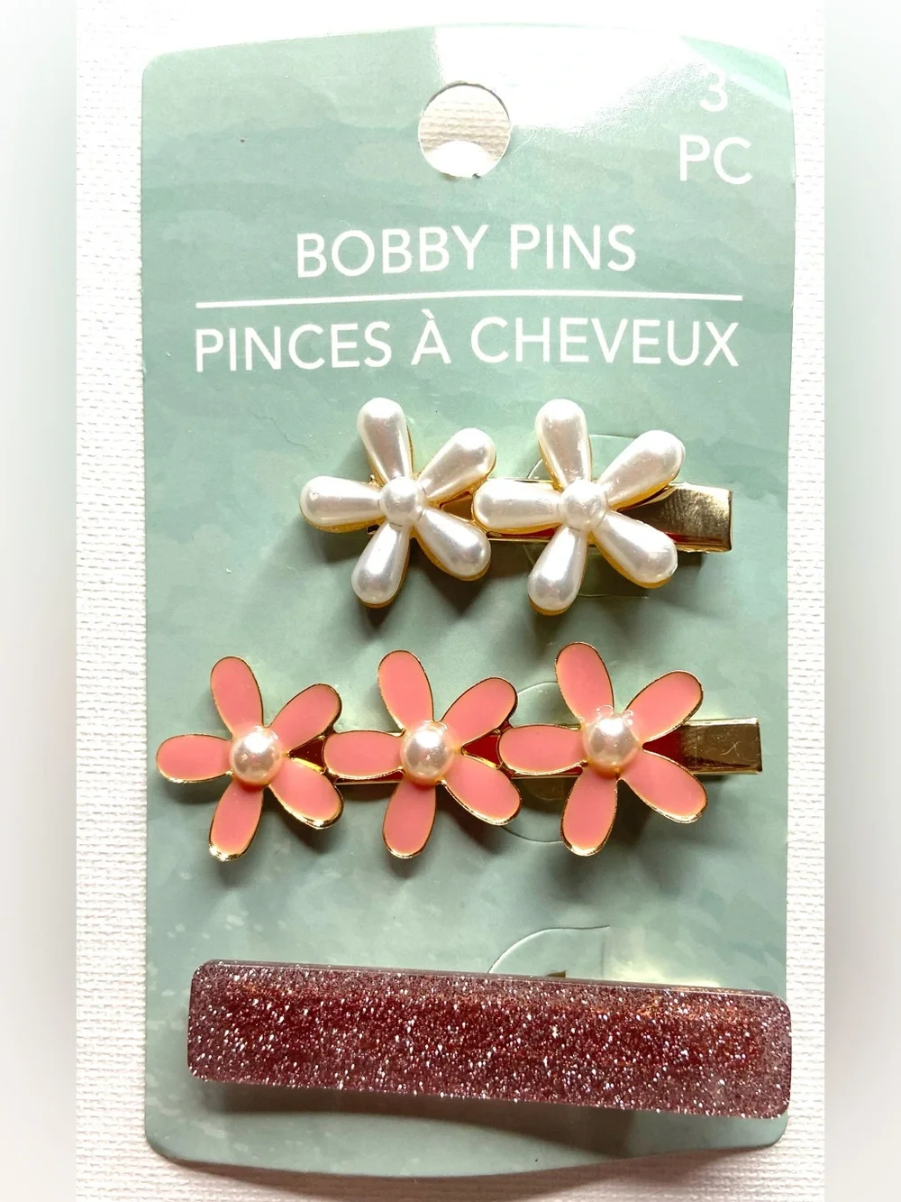 Floral Bobby Pins Set - Pink & Pearl Hair Clips